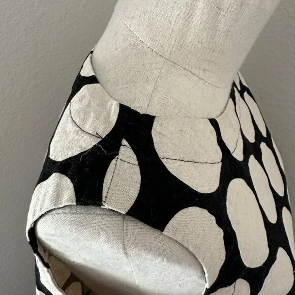 Eleven Stitch Design Pullover Bubble Short Dress Sleeveless Flax Blend Beige Pol - Picture 7 of 12